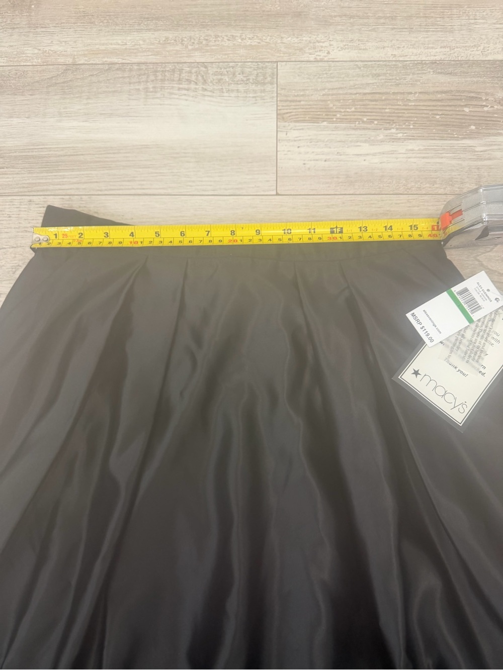 NWT Alex Evenings Black Satin Pleated Ballgown Maxi Skirt with Pockets - Size L - Picture 5 of 10